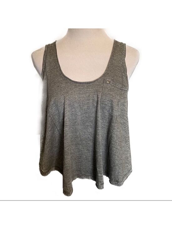 Free People Tops - NEW Free People Gray Open Back Tank Top Sz M